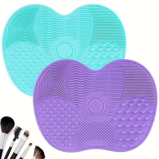 Silicone Apple Shaped Makeup Brush Cleaning Pad - Puff Cleaning Tool