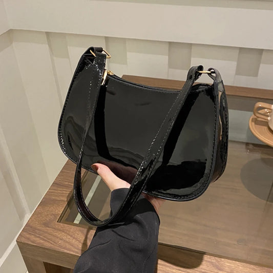 Retro Solid Color PU Leather Shoulder Bag Fashion Women's Handbags