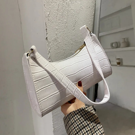 Retro Alligator Pattern Female Small Handbags and Purse Armpit
