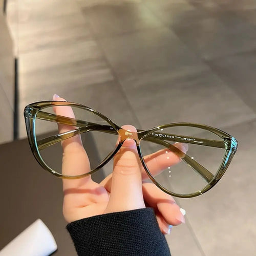 Y2K Retro Oval Frame Glasses Women Female  Sweet Cool Eyewear Trend