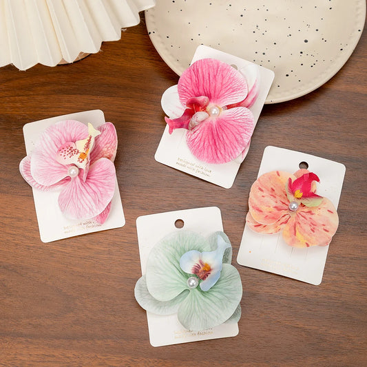 Artificial Orchid Flower Hair Clips for Woman