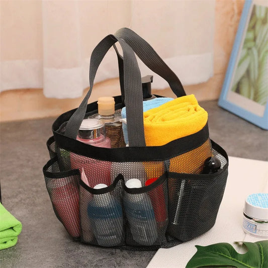 Portable Mesh Shower Caddy Tote Beach Bag Travel Storage Wash Bag