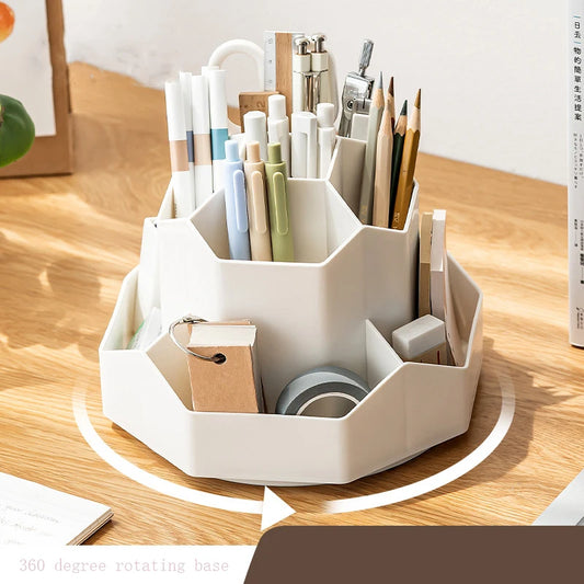 360 Degree Rotating Pen Holder Desk Stationery Organizer Stand Large